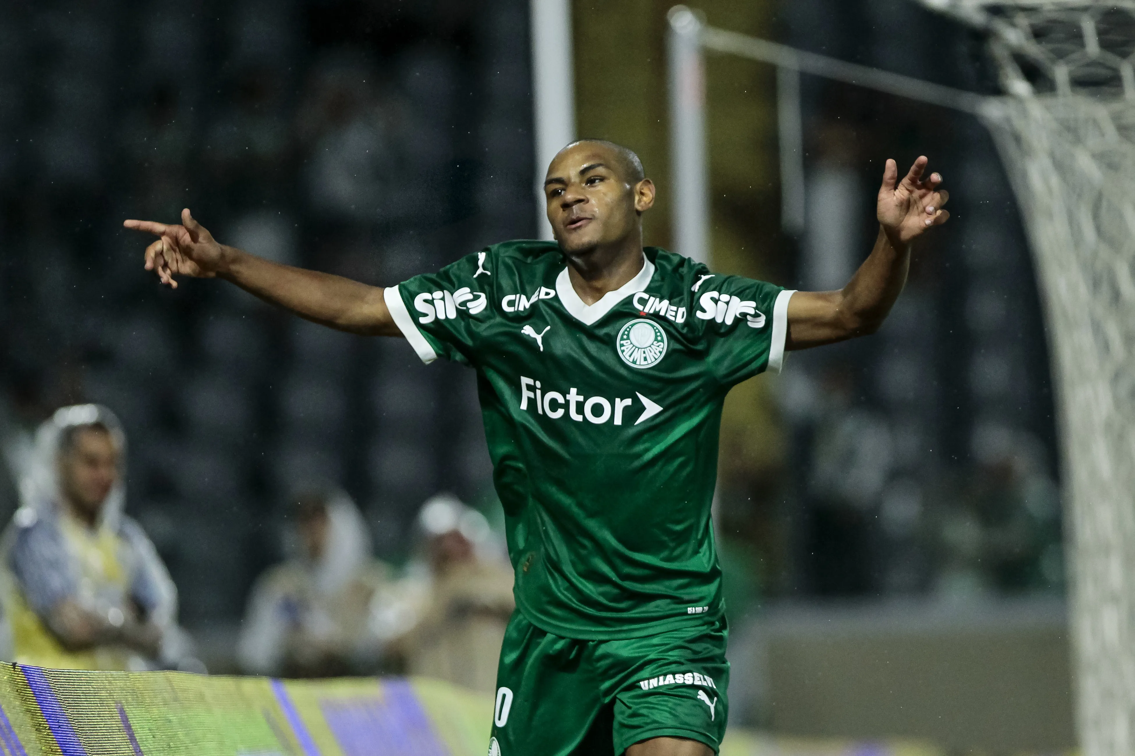 SP – BARUERI – 08/01/2026 – COPA SAO PAULO JUNIOR 2026, PALMEIRAS X BATALHAO – Eduardo Conceicao jogador do Palmeiras comemora seu gol durante partida contra o Batalhao no estadio Arena Barueri pelo campeonato Copa Sao Paulo Junior 2026. Foto: Marco Miatelo/AGIF