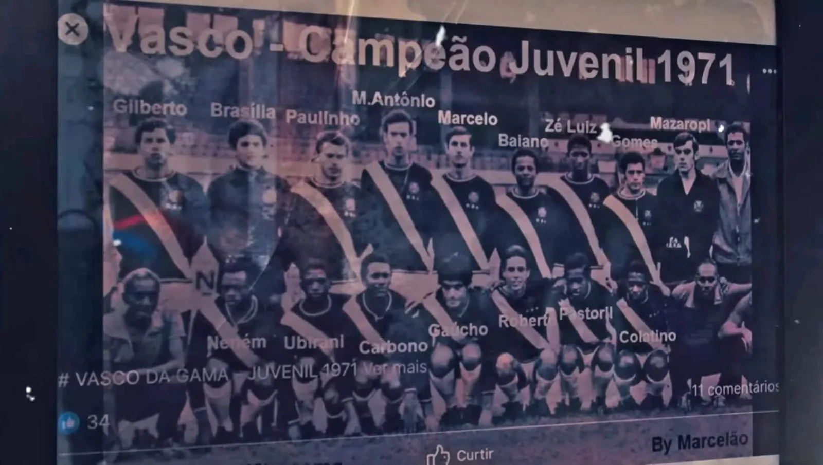 Biribinha tornou-se tricampeão carioca juvenil (1972, 1973 e 1974) ao lado de nomes históricos como Roberto Dinamite. Foto: Arquivo pessoal