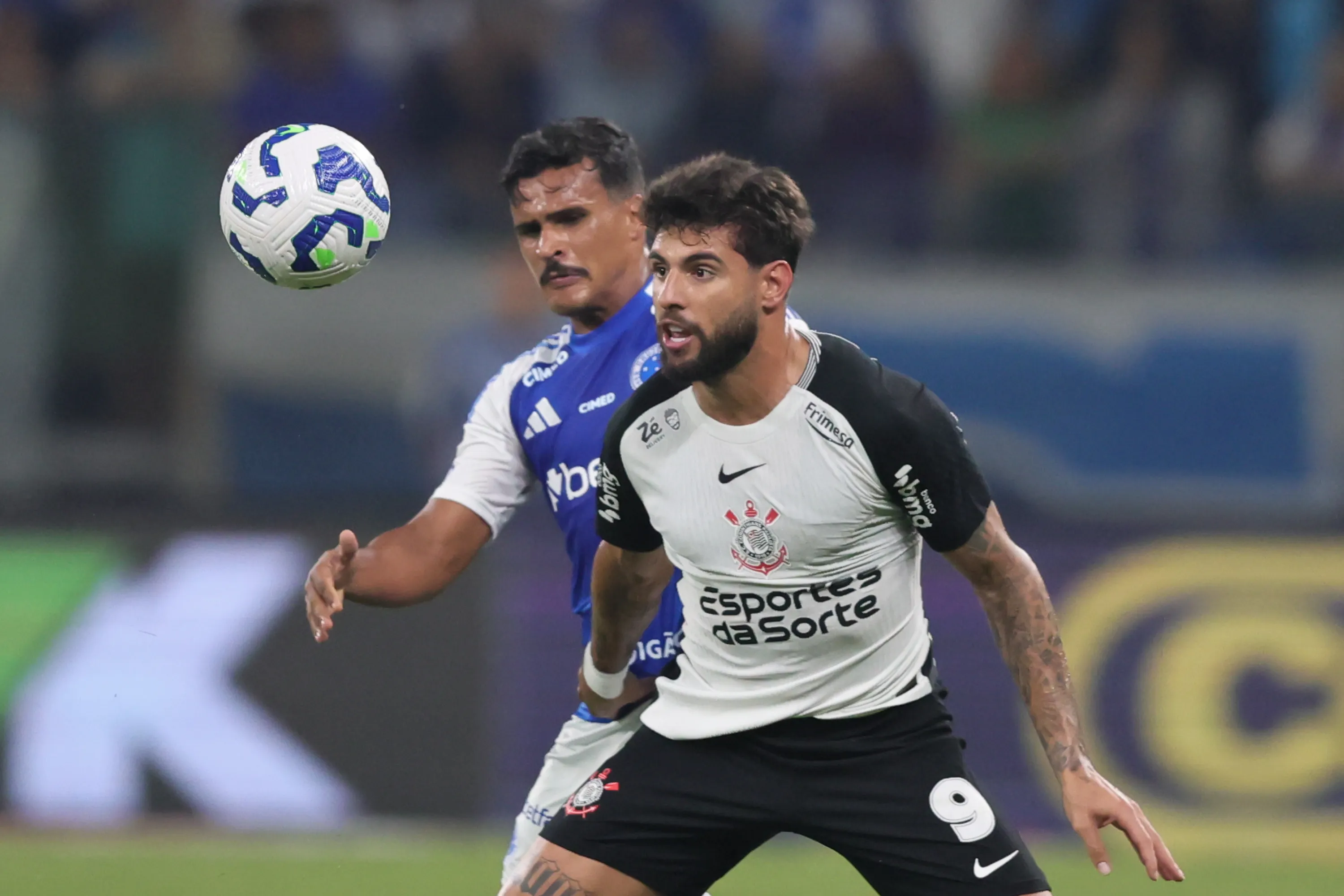 Yuri Alberto jogador do Corinthians durante partida contra o Cruzeiro no estadio Mineirao pelo campeonato Brasileiro A 2025. Foto: Gilson Lobo/AGIF