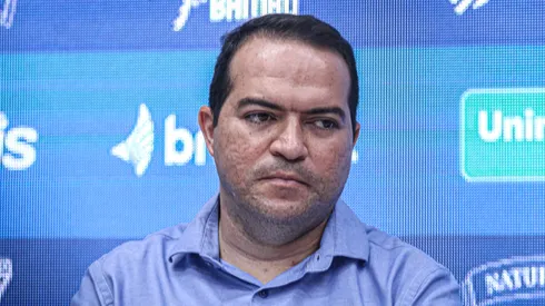 Marcelo Paz durante apresentação oficial do Goleiro João Ricardo como jogador do Fortaleza em coletiva de imprensa realizada no Estádio Alcides Santos. Foto: Lucas Emanuel/AGIF