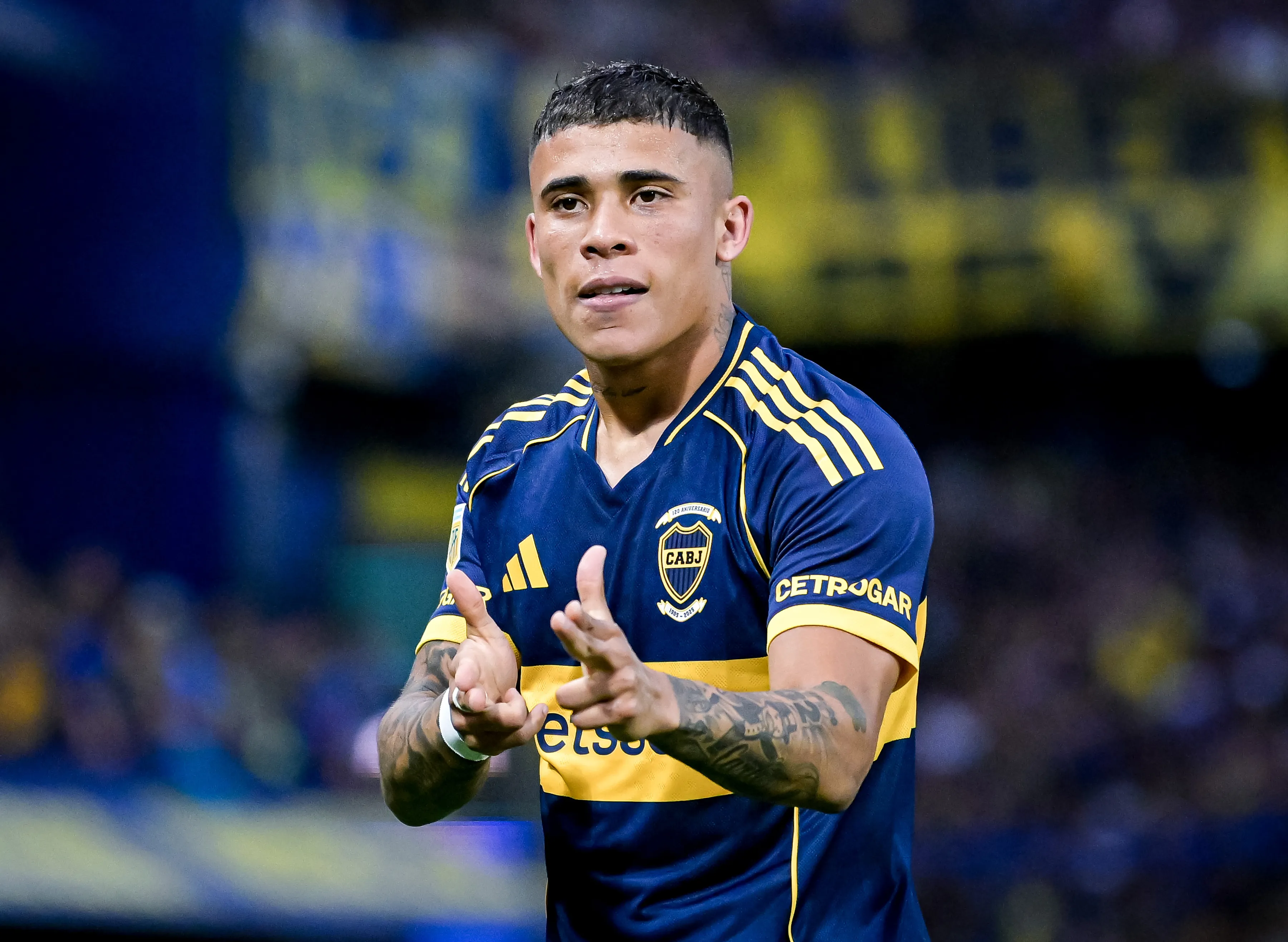 BUENOS AIRES, ARGENTINA – NOVEMBER 30: Ayrton Costa of Boca Juniors celebrates after scoring his team’s first goal during a Torneo Clausura Betano 2025 Quarterfinal match between Boca Juniors and Argentinos Juniors at Estadio Alberto J. Armando on November 30, 2025 in Buenos Aires, Argentina. (Photo by Marcelo Endelli/Getty Images)