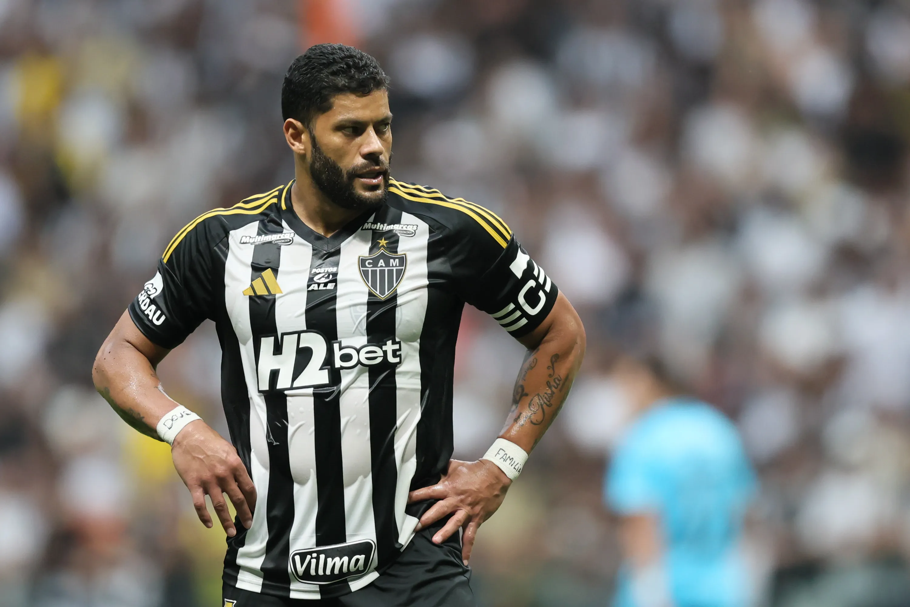 MG – BELO HORIZONTE – 14/09/2025 – BRASILEIRO A 2025, ATLETICO-MG X SANTOS – Hulk jogador do Atletico-MG durante partida contra o Santos no estadio Arena MRV pelo campeonato Brasileiro A 2025. Foto: Gilson Lobo/AGIF