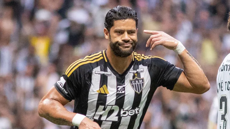 Hulk jogador do Atletico-MG comemora seu gol durante partida contra o Vasco no estadio Arena MRV pelo campeonato Brasileiro A 2025. Foto: Fernando Moreno/AGIF