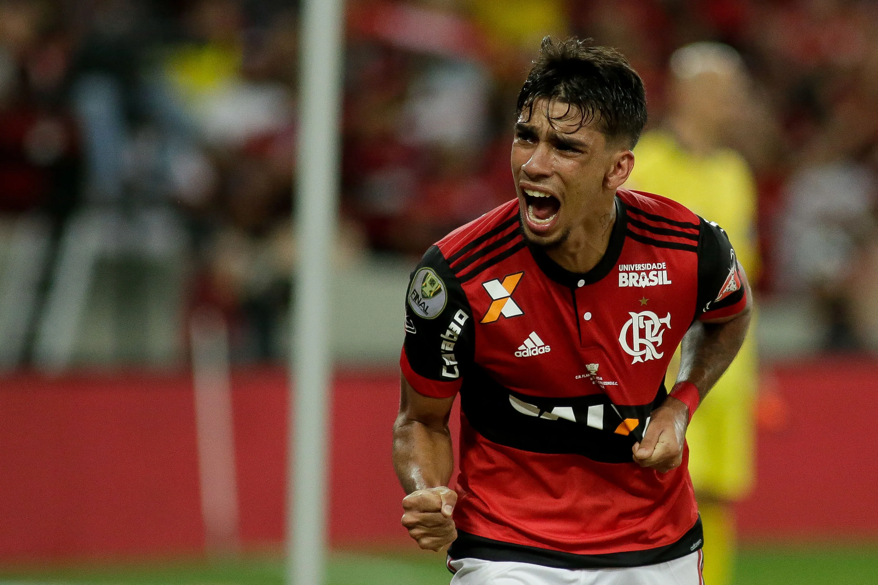 RJ – Rio de Janeiro – 07/09/2017 – COPA DO BRASIL 2017/FLAMENGO X CRUZEIRO – Lucas Paquetá do Flamengo comemora seu gol durante partida contra o Cruzeiro no estadio Maracana pelo primeiro jogo da Final da Copa do Brasil 2017. Foto: Luciano Belford/AGIF