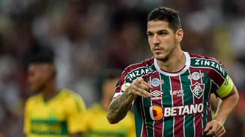 Nino jogador do Fluminense comemora seu gol durante partida contra o Cuiaba no estadio Maracana pelo campeonato BRASILEIRO A 2023.