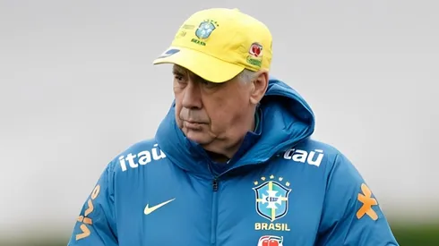 Carlo Ancelotti em treino da Seleção Brasileira. Foto: @rafaelribeirorio / CBF