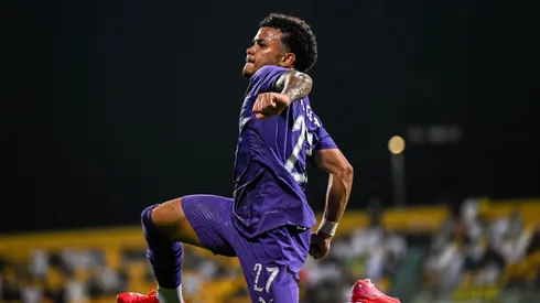 Kaio Cesar Lima of Al-Hilal celebrates before his goal was denied by the Video Assistant Referee (VAR) during the AFC Champions League Elite match between Al Wasl and Al-Hilal at Zabeel Stadium on February 18, 2025 in Dubai, United Arab Emirates.