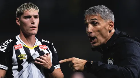 Rollheiser e Vojvoda durante Palmeiras x Santos. Foto: Ettore Chiereguini/AGIF