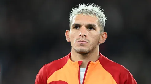 Lucas Torreira of Galatasaray looks on before the UEFA Champions League match between Manchester United and Galatasaray A.S at Old Trafford on October 03, 2023 in Manchester, England. 
