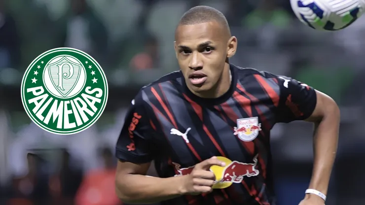 Jhonatan jogador do Bragantino durante partida contra o Palmeiras no estádio Arena Allianz Parque pelo campeonato Brasileiro A 2025. Foto: Marcello Zambrana/AGIF