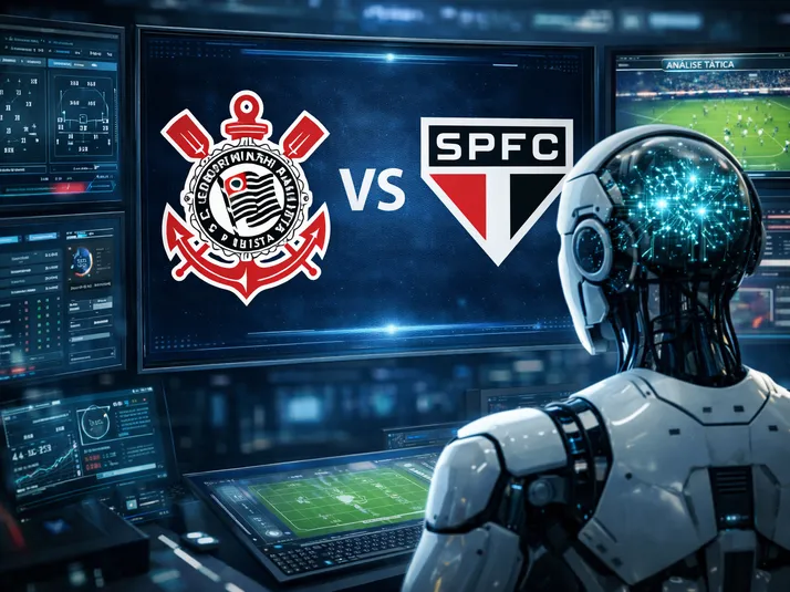 IA prevê Corinthians x São Paulo com goleada por 5 a 0 para o Timão