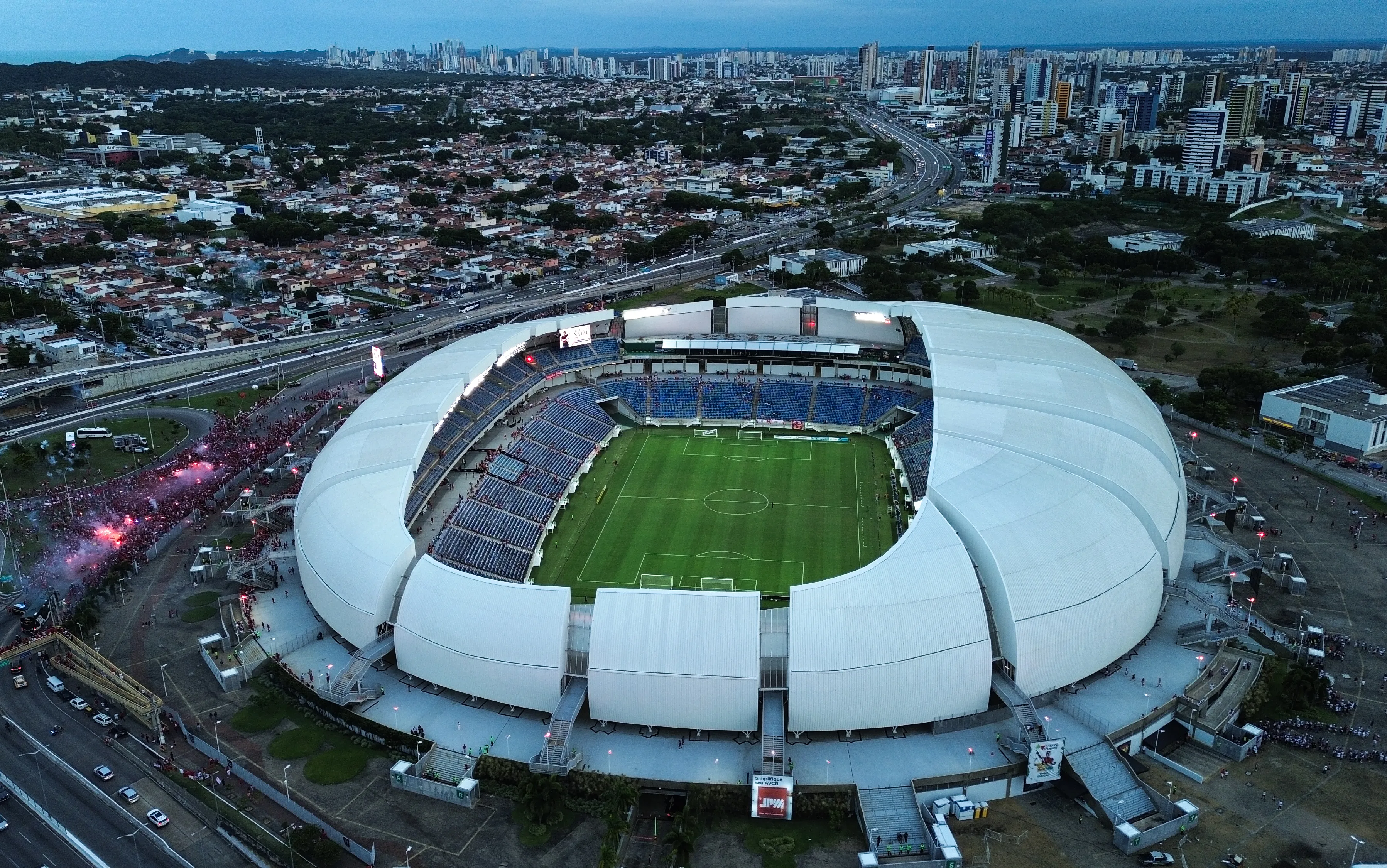 Vista Aerea da Arena das Dunas, antes da partida entre Santa Cruz e America RN, pelo campeonato brasileiro Serie D 2025. Foto: Marlon Costa/AGIF