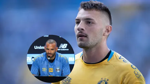 Gabriel Grando, cria do clube, fala sobre disputa com Weverton no Grêmio (Imagem: Liamara Polli/AGIF/ LUCAS UEBEL/GREMIO FBPA)
