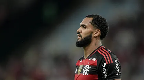 Juninho jogador do Flamengo durante partida contra o Internacional no estadio Maracana pelo campeonato Brasileiro A 2025. 
