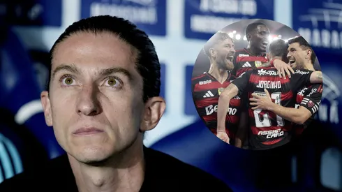 Filipe Luís assume a beira do campo se jogadores do elenco principal do Flamengo retornarem. Fotos: Alexandre Loureiro/AGIF
