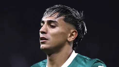 Facundo Torres jogador do Palmeiras durante partida contra o Corinthians no estadio Arena Corinthians pelo campeonato Copa Do Brasil 2025. Foto: Marcello Zambrana/AGIF
