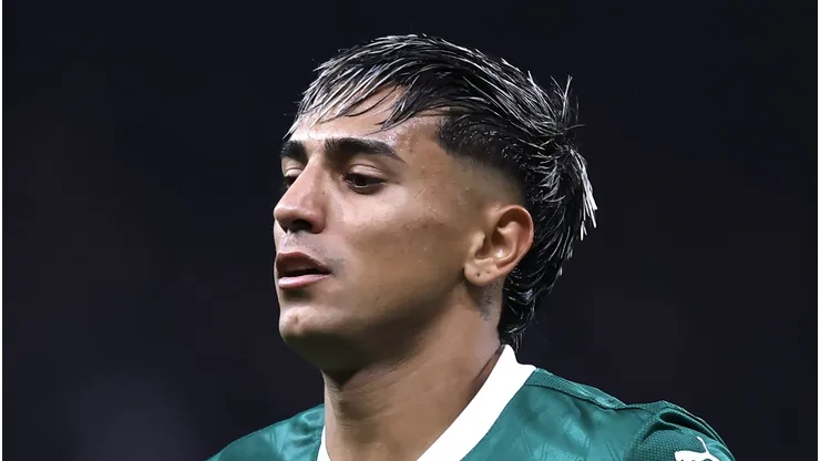 Facundo Torres jogador do Palmeiras durante partida contra o Corinthians no estadio Arena Corinthians pelo campeonato Copa Do Brasil 2025. Foto: Marcello Zambrana/AGIF