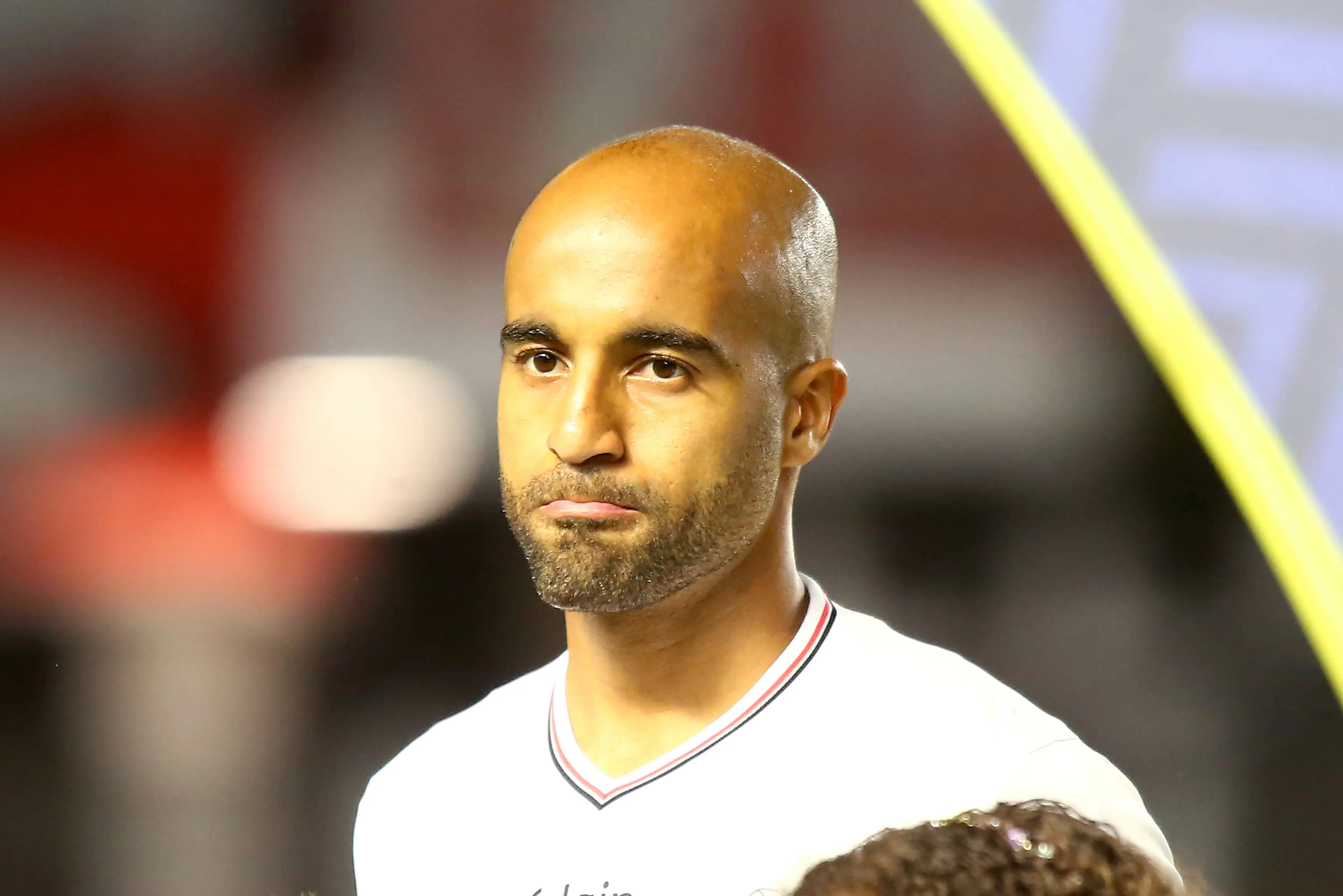 SP – SANTOS – 08/11/2025 – BRASILEIRO A 2025, SAO PAULO X BRAGANTINO – Lucas jogador do Sao Paulo durante partida contra o Bragantino no estadio Vila Belmiro pelo campeonato Brasileiro A 2025. Foto: Mauricio De Souza/AGIF