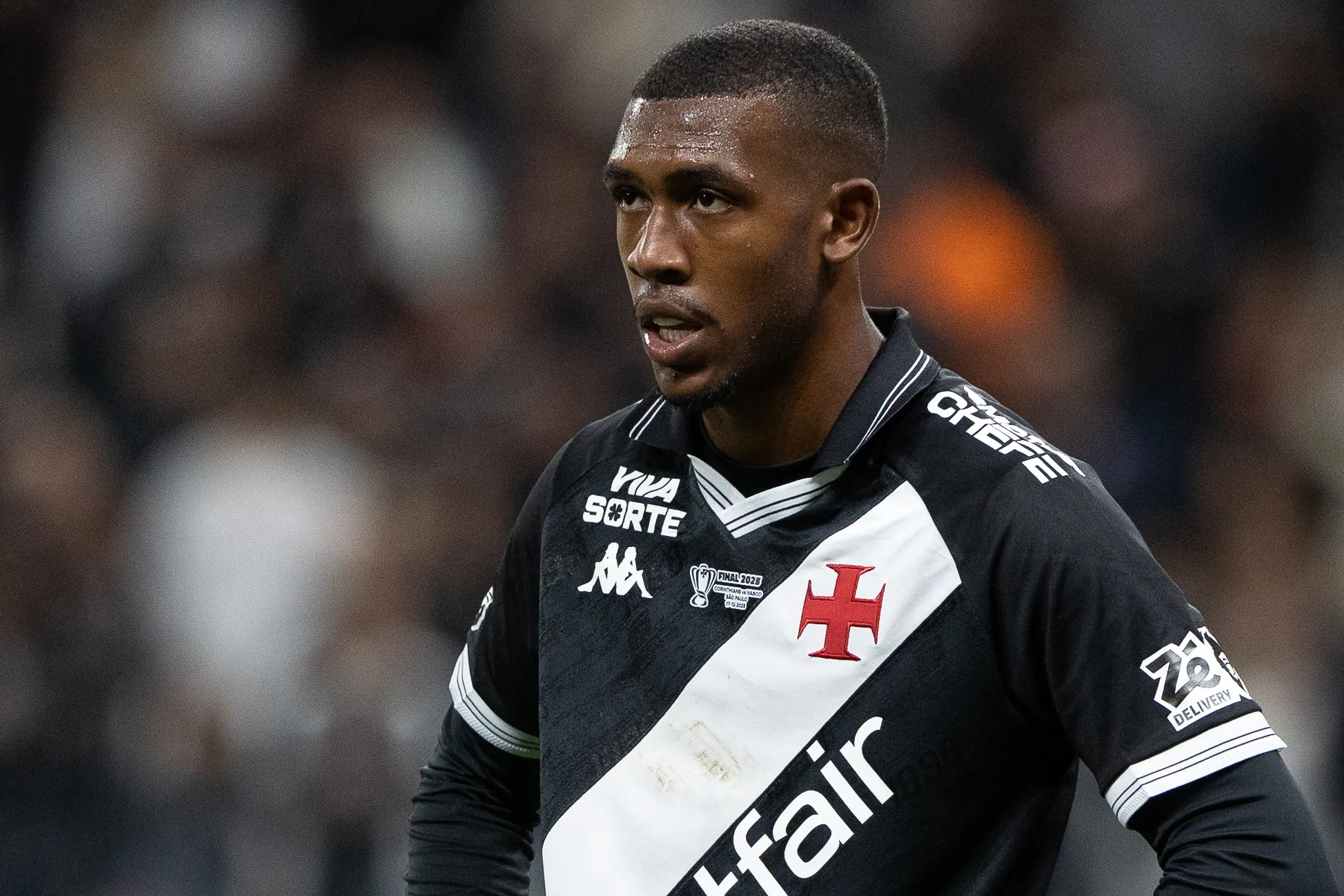 Rayan jogador do Vasco lamenta durante partida contra o Corinthians no estadio Arena Corinthians pelo campeonato Copa Do Brasil 2025. Foto: Joisel Amaral/AGIF