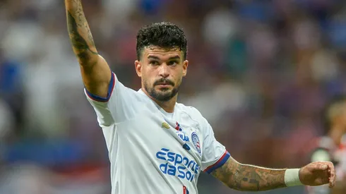 Cauly jogador do Bahia durante partida contra o São Paulo no estádio Fonte Nova pelo campeonato Brasileiro A 2024. Foto: Jhony Pinho/AGIF