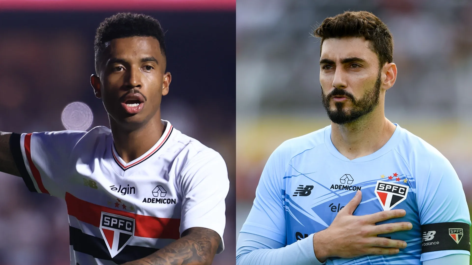 Marcos Antônio, meio-campista, e Rafael, goleiro, jogadores do São Paulo (Imagem: Marcello Zambrana/AGIF/ Jhony Pinho/AGIF)