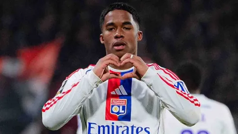 Endrick comemorando gol na França. Foto: Divulgação Lyon