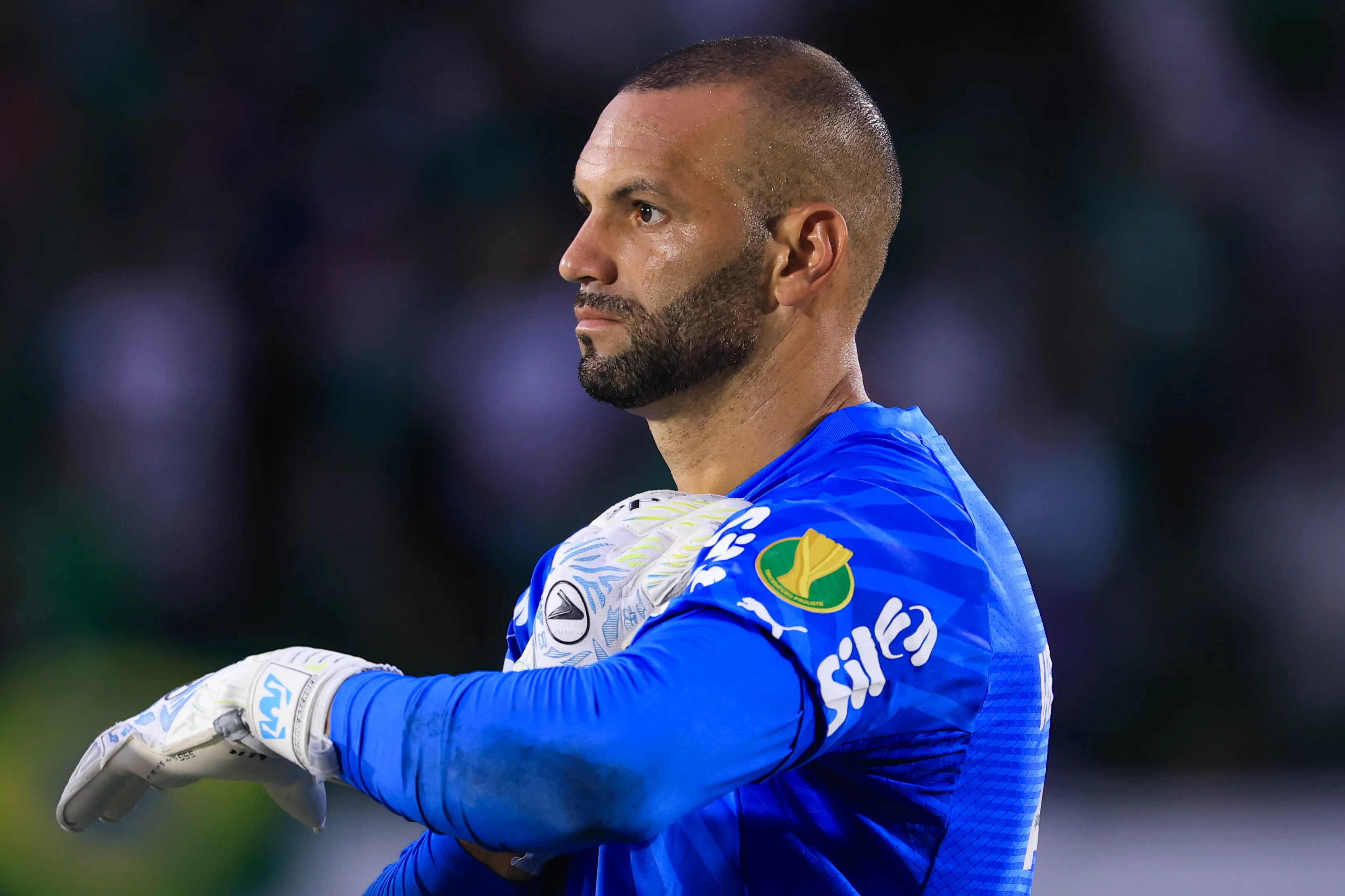 SP – CAMPINAS – 02/02/2025 – PAULISTA 2025, GUARANI X PALMEIRAS – Weverton goleiro do Palmeiras durante partida contra o Guarani no estadio Brinco de Ouro pelo campeonato Paulista 2025. Foto: Marcello Zambrana/AGIF