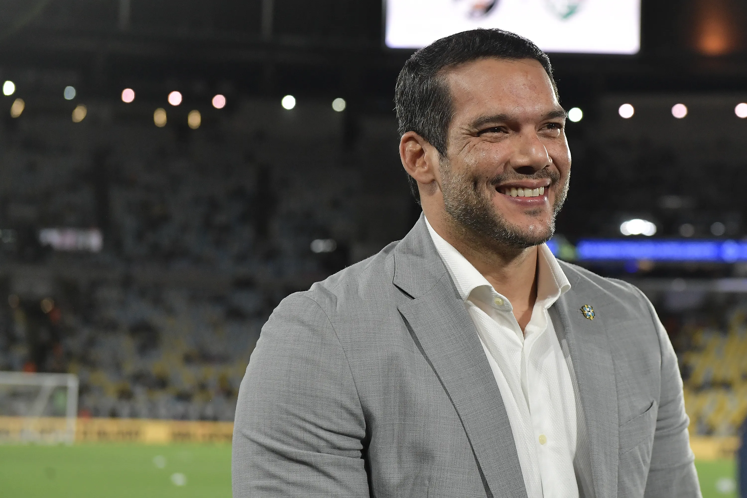 Samir Xaud presidente da CBF no estadio Maracana em 2025. Foto: Thiago Ribeiro/AGIF