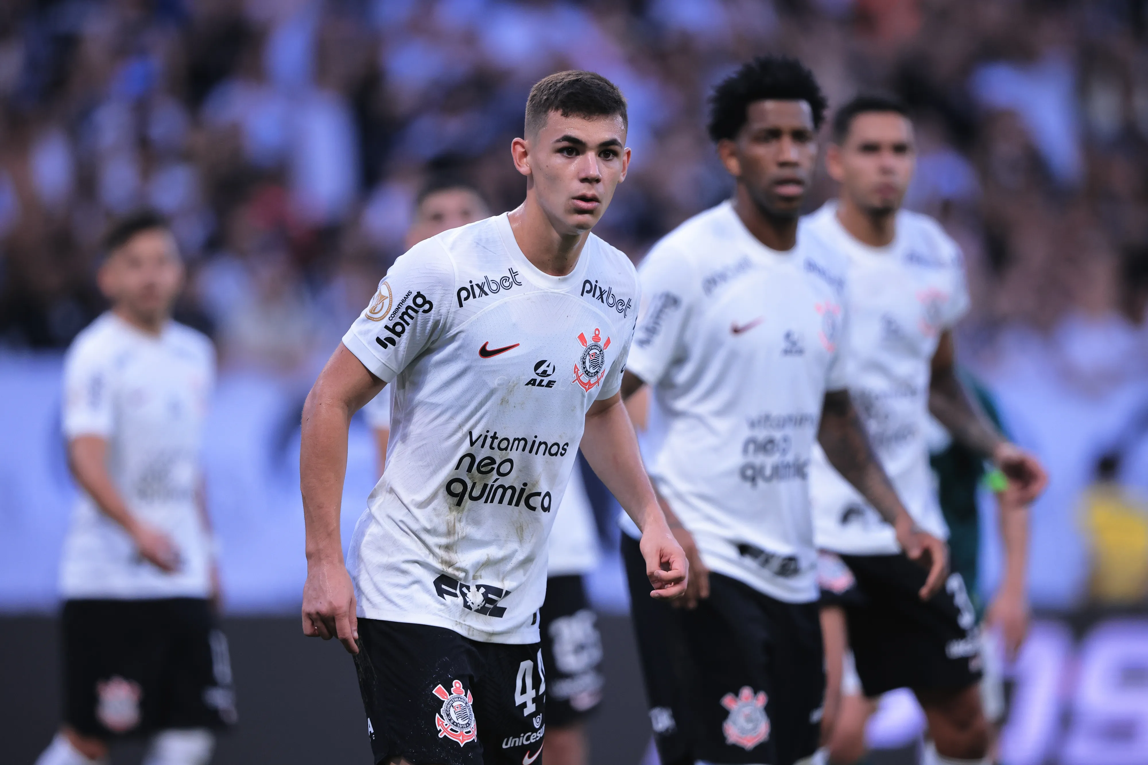 SP – SAO PAULO – 03/09/2023 – BRASILEIRO A 2023, CORINTHIANS X PALMEIRAS – Gabriel Moscardo jogador do Corinthians durante partida contra o Palmeiras no estadio Arena Corinthians pelo campeonato Brasileiro A 2023. Foto: Ettore Chiereguini/AGIF