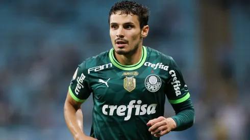 Raphael Veiga of Palmeiras looks on during the match between Gremio and Palmeiras as part of Brasileirao 2023 at Arena do Gremio Stadium on September 21, 2023 in Porto Alegre, Brazil.