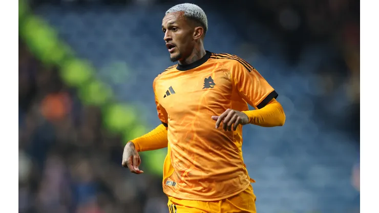 GLASGOW, SCOTLAND - NOVEMBER 06: Wesley of AS Roma is seen during the UEFA Europa League 2025/26 League Phase MD4 match between Rangers FC and AS Roma at Ibrox Stadium on November 06, 2025 in Glasgow, Scotland. (Photo by Ian MacNicol/Getty Images)