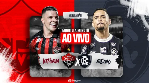 Vitória x Remo ao vivo. Fotos: Jhony Pinho/AGIF e Marcos Junior/AGIF