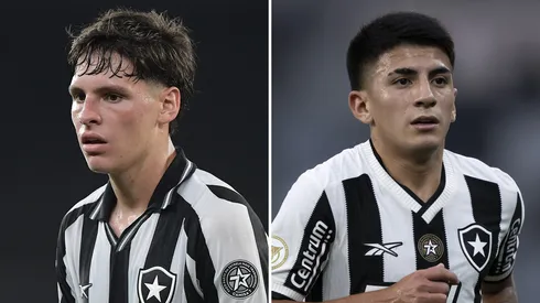 Fotos: Thiago Ribeiro/AGIF e Jorge Rodrigues/AGIF – Montoro e Almada, em campo com a camisa do Botafogo.