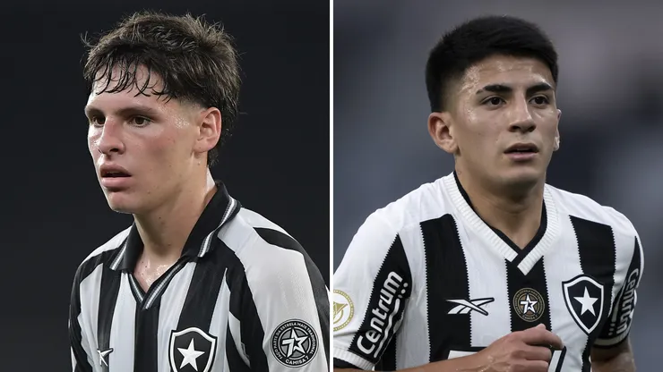 Fotos: Thiago Ribeiro/AGIF e Jorge Rodrigues/AGIF - Montoro e Almada, em campo com a camisa do Botafogo.