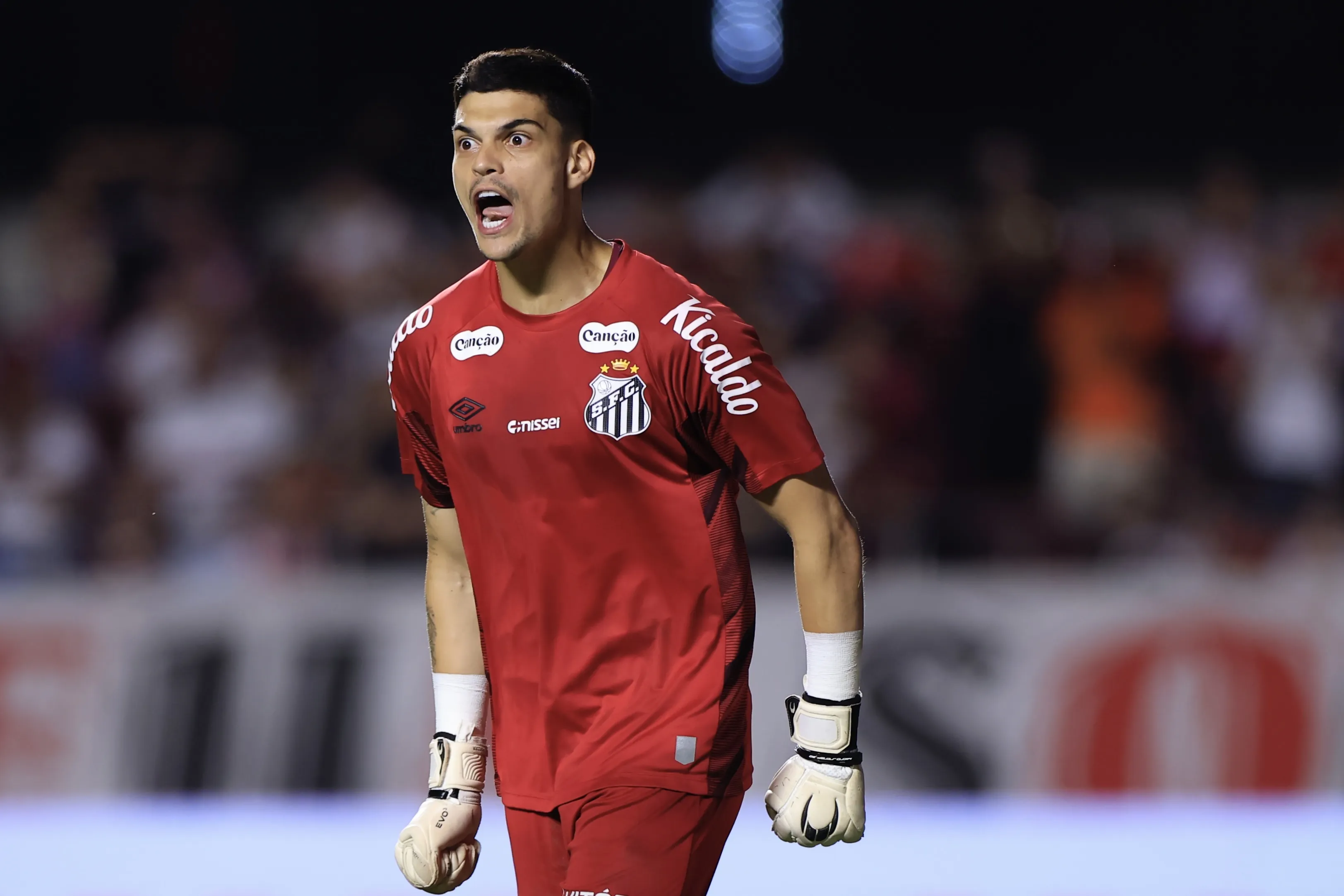 SP – SAO PAULO – 31/01/2026 – PAULISTA 2026, SAO PAULO X SANTOS – Gabriel Brazao goleiro do Santos durante partida contra o Sao Paulo no estadio Morumbi pelo campeonato Paulista 2026. Foto: Marcello Zambrana/AGIF