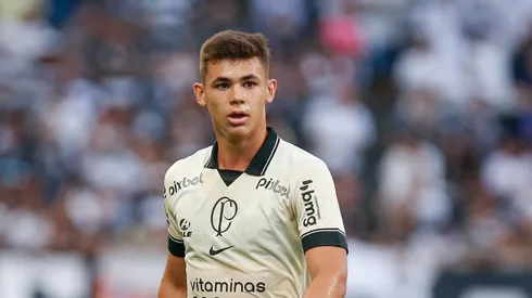 Gabriel Moscardo of Corinthians looks on during the match between Corinthians and Internacional as part of Brasileirao Series A 2023 at Neo Quimica Arena on December 2, 2023 in Sao Paulo, Brazil. (Photo by Ricardo Moreira/Getty Images)
