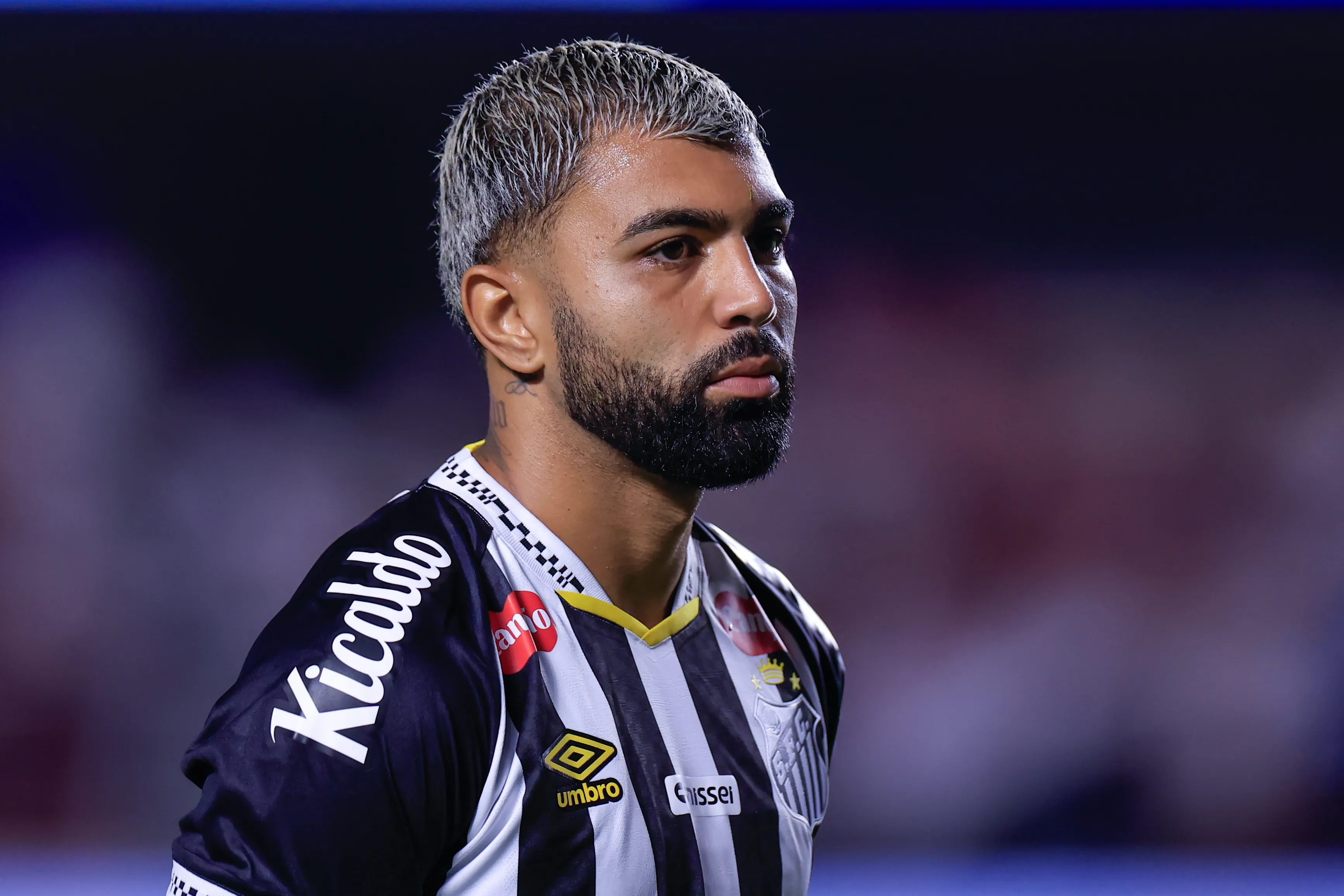 Gabriel Barbosa jogador do Santos durante partida contra o Sao Paulo no estadio Morumbi pelo campeonato Paulista 2026. Foto: Marcello Zambrana/AGIF