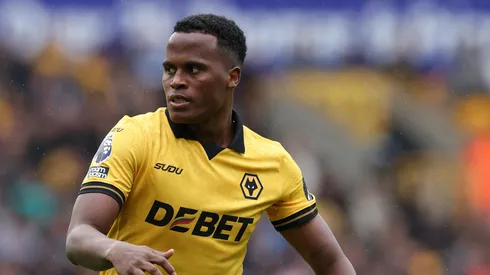 Jhon Arias of Wolverhampton Wanderers during the Premier League match between Wolverhampton Wanderers and Everton at Molineux on August 30, 2025 in Wolverhampton, England. (Photo by Michael Steele/Getty Images)