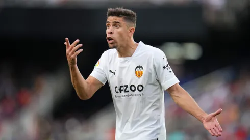 Gabriel Paulista of Valencia CF reacts during the LaLiga Santander match between Valencia CF and Villarreal CF at Estadio Mestalla on May 03, 2023 in Valencia, Spain.
