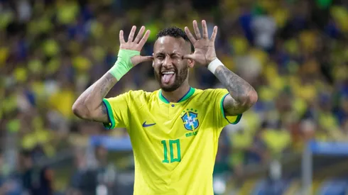 Neymar jogador do Brasil comemora seu gol durante partida contra o Bolívia no estádio Mangueirão pelo campeonato Eliminatórias Copa Do Mundo 2026. Foto: Fernando Torres/AGIF
