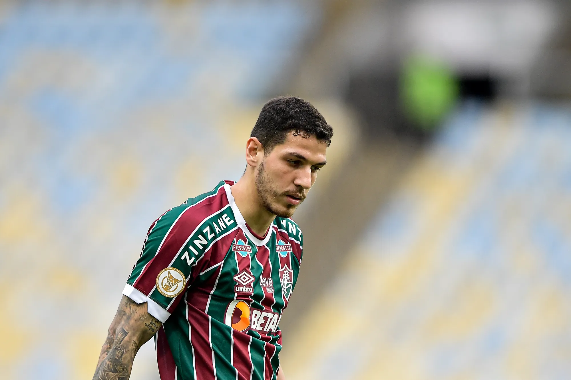 RJ – RIO DE JANEIRO – 29/07/2023 – BRASILEIRO A 2023, FLUMINENSE X SANTOS – Nino jogador do Fluminense durante partida contra o Santos no estadio Maracana pelo campeonato Brasileiro A 2023. Foto: Thiago Ribeiro/AGIF