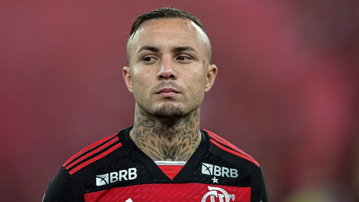 Everton Cebolinha jogador do Flamengo durante partida contra o Palmeiras no estadio Maracana pelo campeonato Brasileiro A 2024.