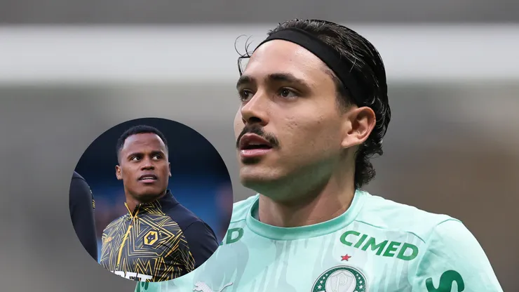 Maurício jogador do Palmeiras durante aquecimento antes da partida contra o Atlético (Imagem: Gilson Lobo/AGIF/ Michael Regan/Getty Images)