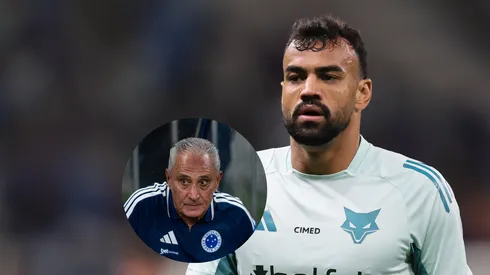 Fabrício Bruno jogador do Cruzeiro durante aquecimento antes da partida contra o Fortaleza/ Tite técnico do Cruzeiro durante partida contra o Coritiba (Imagem; Gilson Lobo/AGIF/ Alessandra Torres/AGIF)