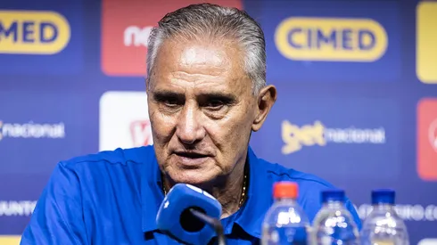 Tite em coletiva de imprensa. Foto: Gustavo Aleixo/Cruzeiro
