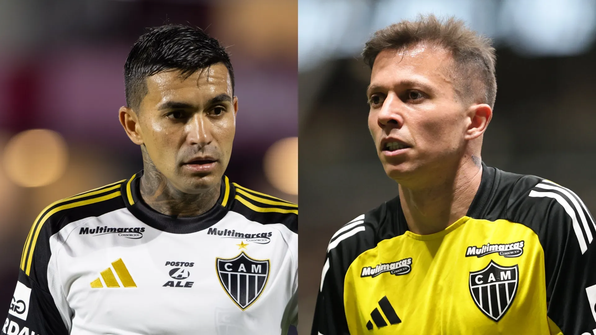 Dudu e Bernard, jogadores do Atlético Mineiro (Imagem: Joisel Amaral/AGIF/ Gilson Lobo/AGIF)