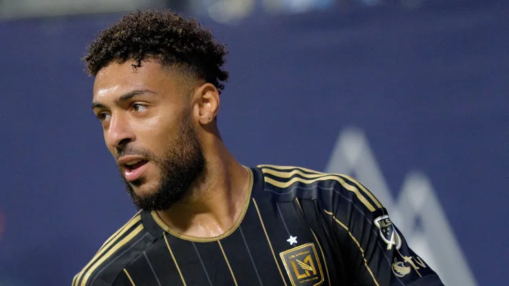 Denis Bouanga #99 of Los Angeles FC prepares to inbound the ball during the conference semifinal between Vancouver Whitecaps FC and Los Angeles Football Club at BC Place as part of the 2025 MLS Cup Playoffs on November 22, 2025 in Vancouver, British Columbia. (Photo by Jeff Vinnick/Getty Images)