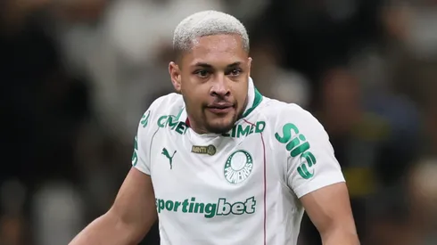 Vitor Roque jogador do Palmeiras durante partida contra o Atletico no estadio Arena MRV pelo campeonato Brasileiro A 2026. Foto: Gilson Lobo/AGIF
