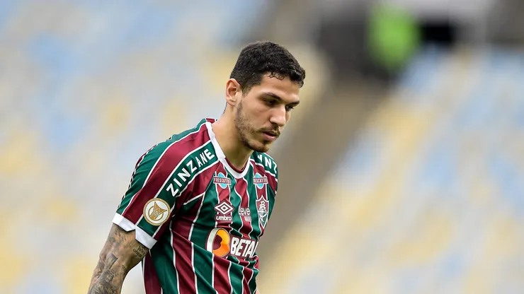 Nino jogador do Fluminense durante partida contra o Santos no estadio Maracana pelo campeonato Brasileiro A 2023.
