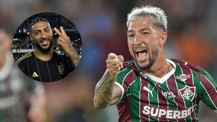 Lucho Acosta elogia Denis Bouanga, alvo do Fluminense. Fotos: Thiago Ribeiro/AGIF e Kevork Djansezian/Getty Images